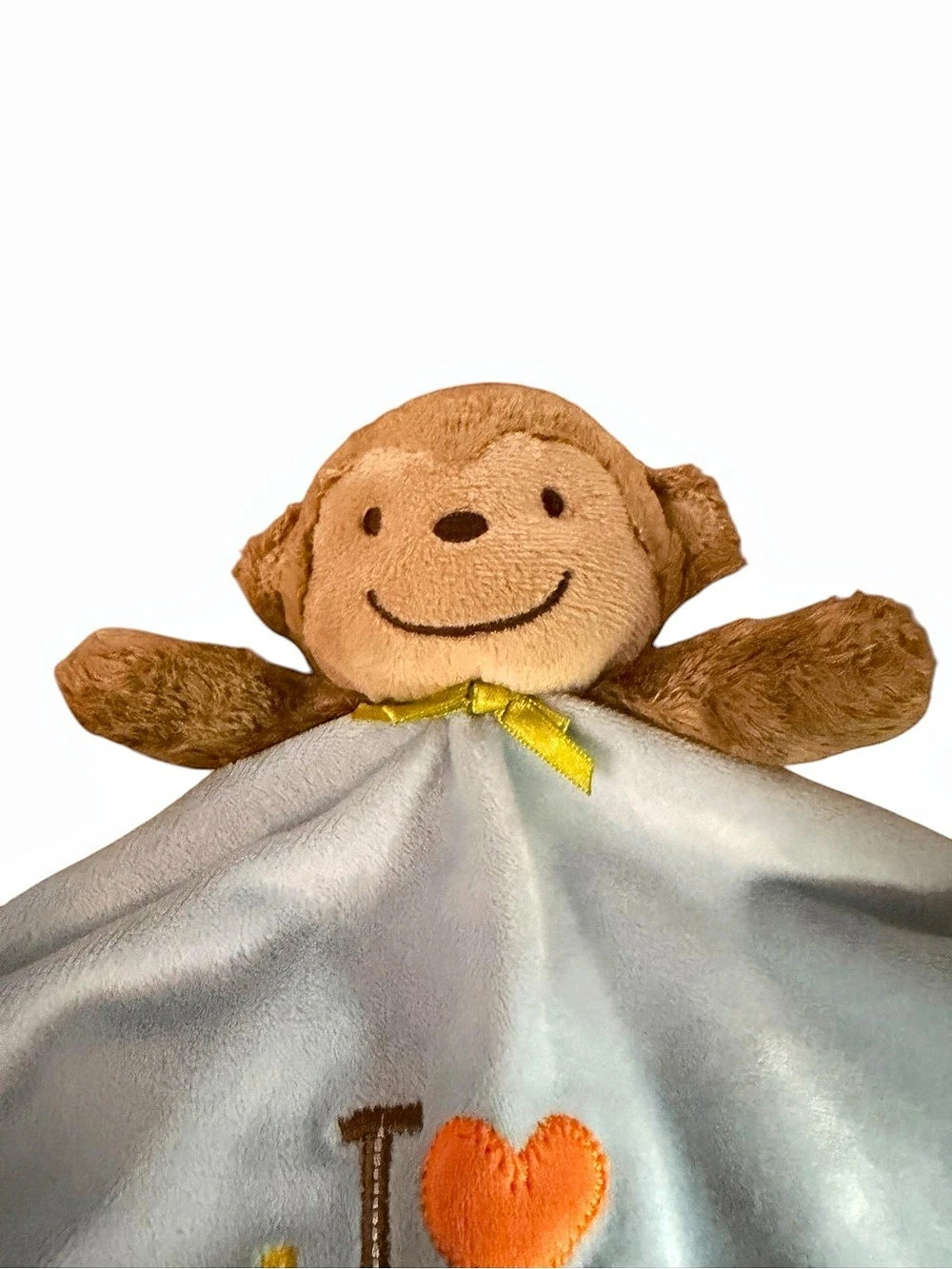 Carter’s Just One You Monkey I Love Hugs Blue Satin Lovey Security Blanket